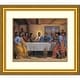 preview thumbnail 1 of 5, Framed Art Print 'Last Supper' by Sarah Jenkins 30 x 25-inch Wood - Gold