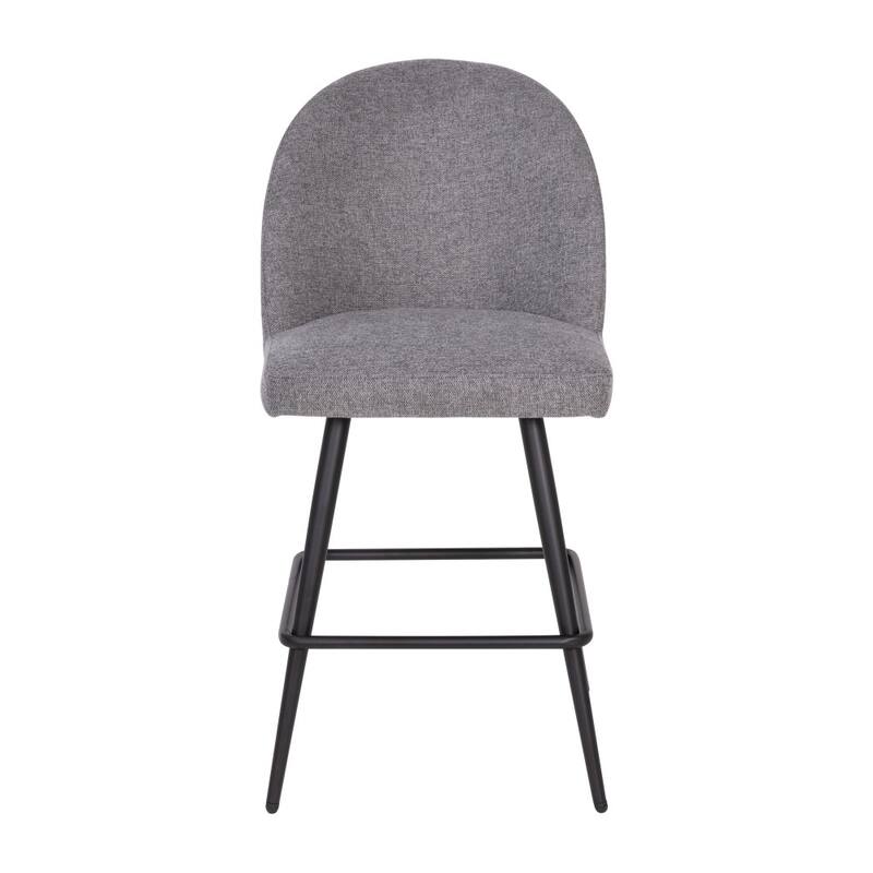 Set of 2 Upholstered Counter Stools with Steel Frames