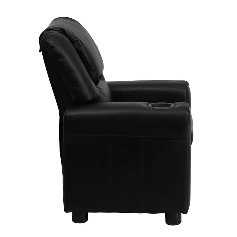 Contemporary Kids Recliner with Cup Holder and Headrest - 24"W x 21.5" - 36.5"D x 27"H