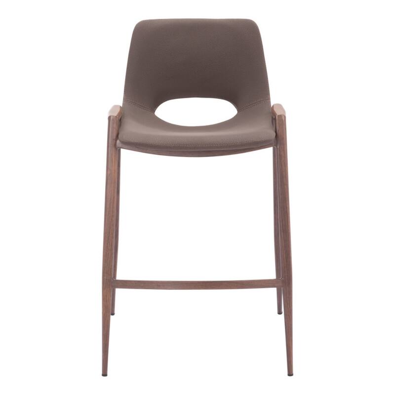 Set of 2 Faux Leather Low Back Chairs with Steel Frame and Footrest