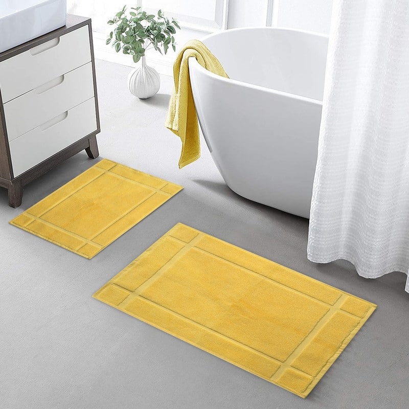 Bath Mat 1350GSM Pure Cotton Thick Soft Absorbent by Ample Decor