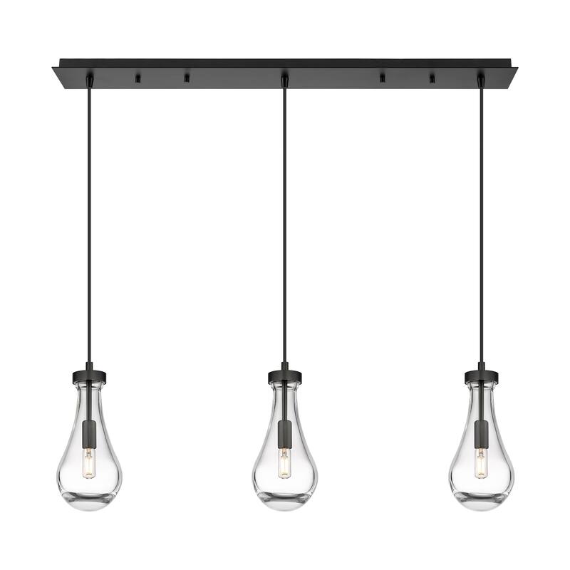 Innovations Lighting Owego - 3 Light 5" Cord Hung Linear Pendant. - Clear/Matte Black