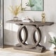 preview thumbnail 4 of 4, 55 Inch Console Table with Geometric Base Wooden Hallway Table Vintage