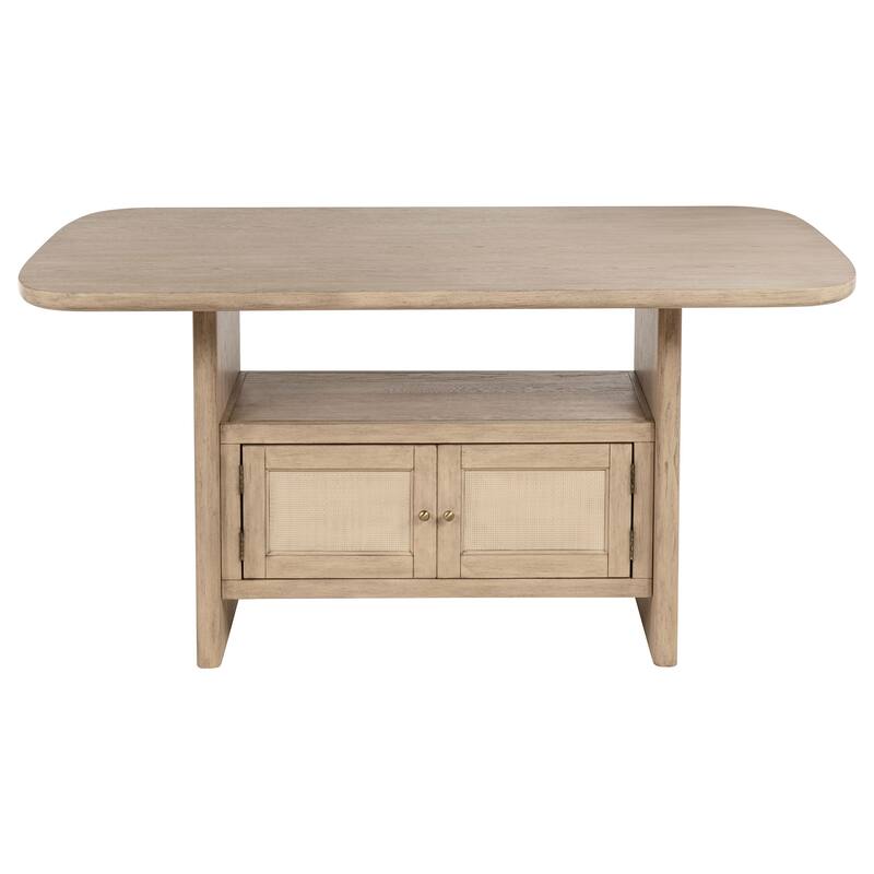 Kailani Wood Counter Height Dining Set Beige Oak