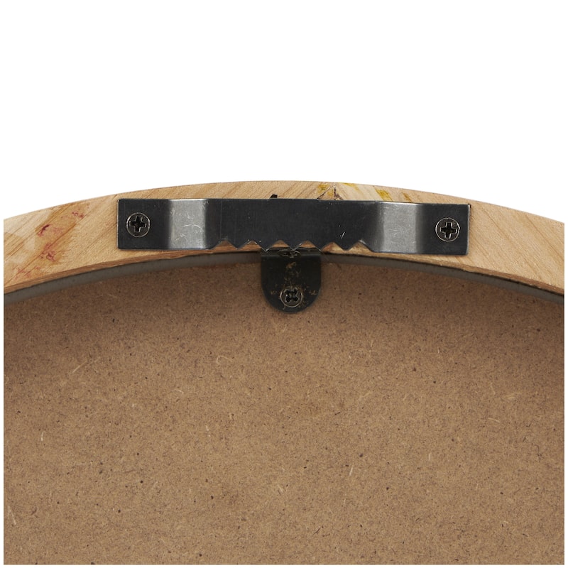 Wood Decorative Wall Clock with White Backing - Light Brown - Roche River Decor