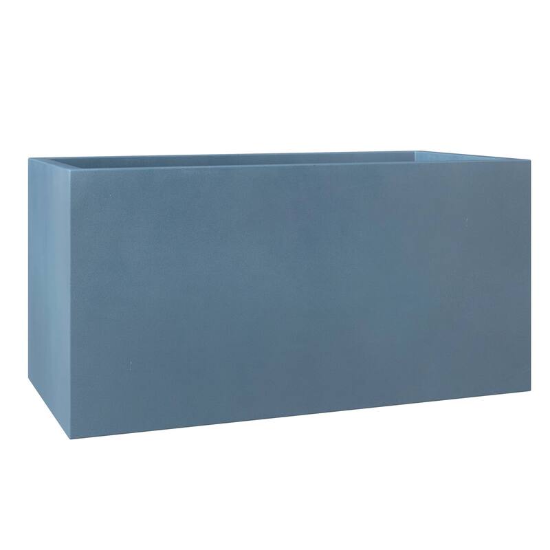 Bloom Rectangular Planter in Fiberstone and MgO Clay for Indoor Outdoor - 12 Inches - Aged Concrete