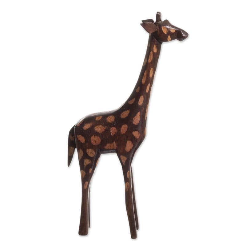 Novica Handmade Charming Giraffe Wood Sculpture