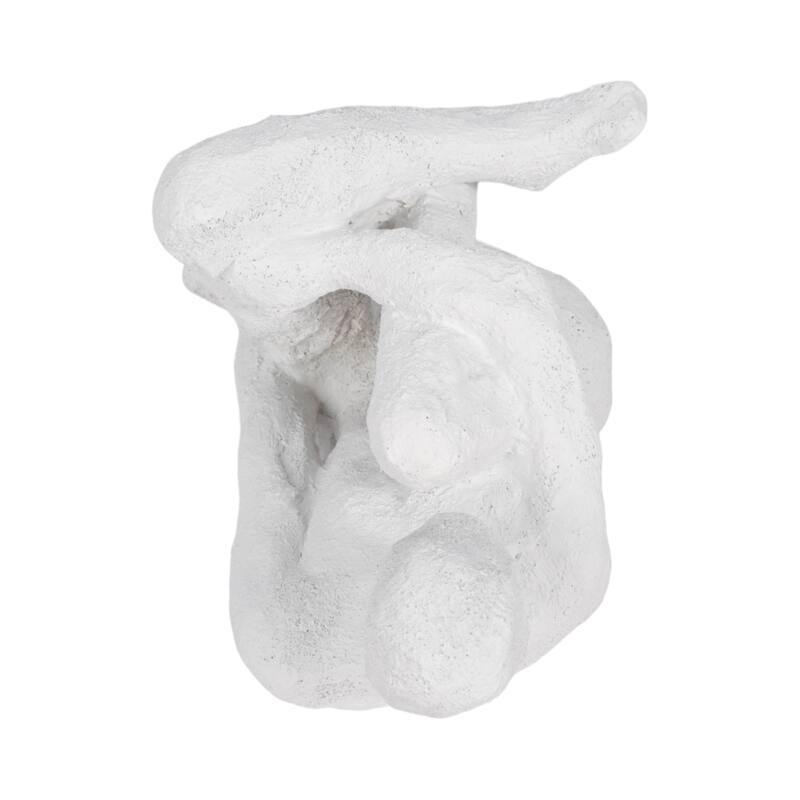 Sagebrook Home 7-Inch White Polyresin Contemplating Figure with Rough Texture - 5" x 5" x 7"