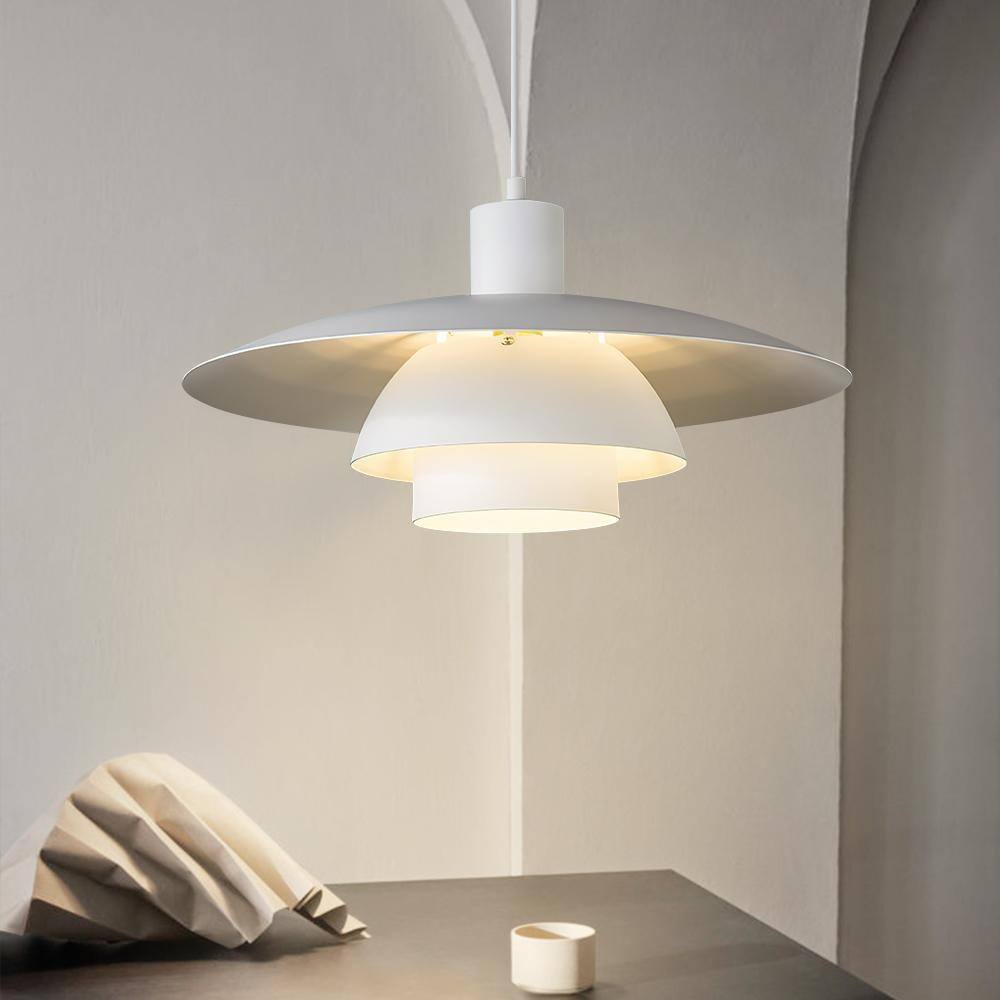 1-Light Modern Scandinavian White Pendant Light