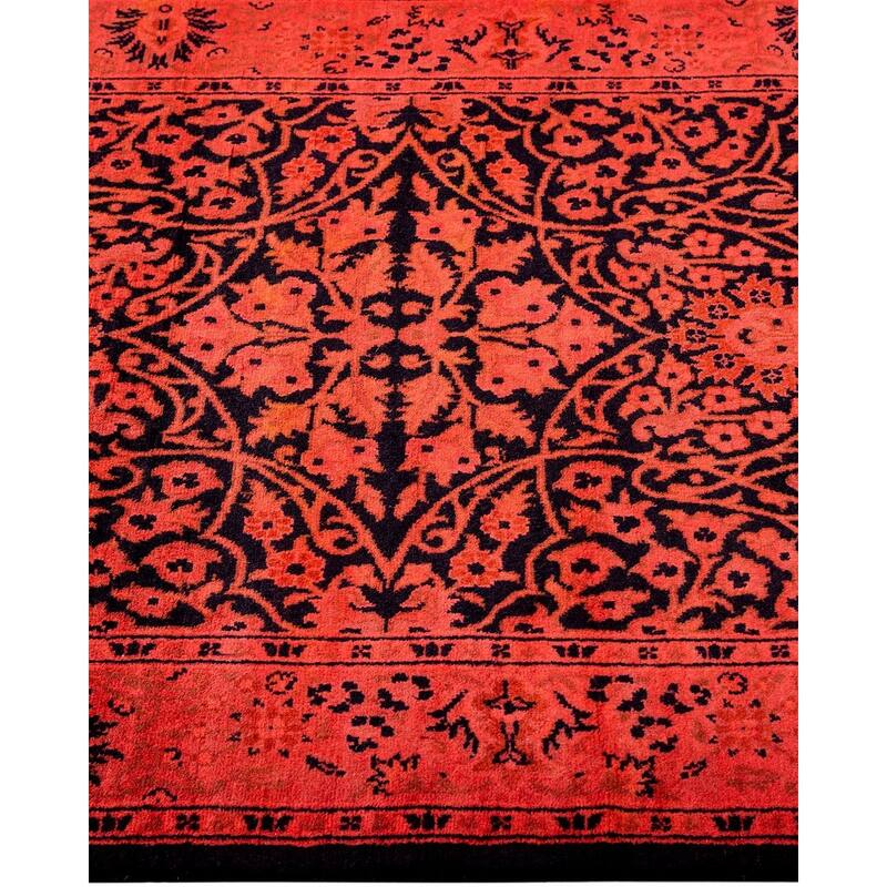 Overton Hand Knotted Wool Vintage Inspired Modern Contemporary Overdyed Pink Runner Rug - 2' 6" x 21' 10"