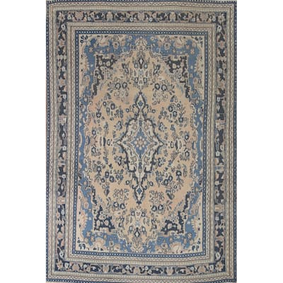 Hamedan Persian Vintage Area Rug Living Room Hand-knotted Wool Carpet - 6'11" x 9'7"