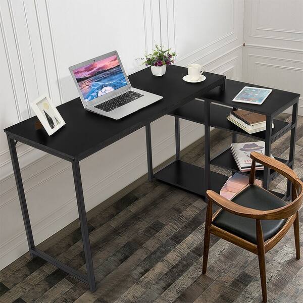 LShaped Gaming Desk Corner Computer Table Black Bed Bath & Beyond