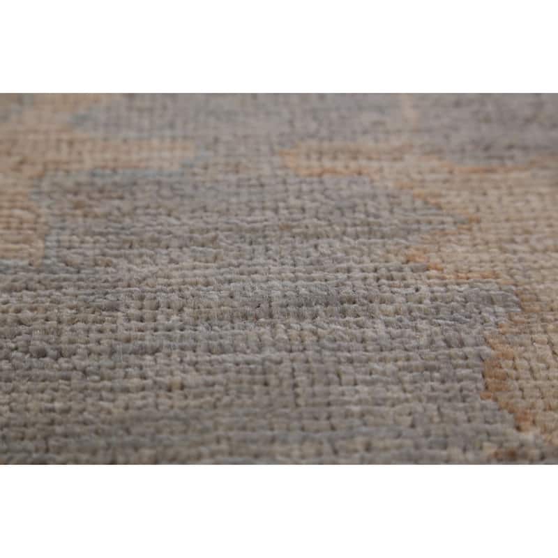 Hand Knotted Oriental 100% Wool Carpet Transitional All-Over Greys & Charcoal Oushak Area Rug - 11' 8'' X 8' 6''