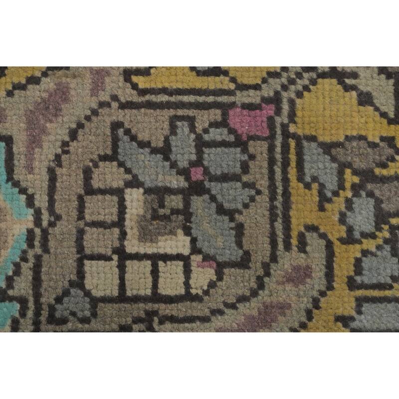 Hand Knotted Oriental 100% Wool Carpet Traditional Floral Oranges & Rust Tabriz Area Rug - 9' 4'' X 6' 5''