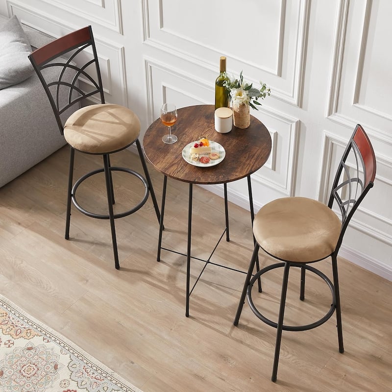 VECELO Counter Height Barstools Adjustable Bar Stools from 39.6-45.5Inch Upholstered Seat Swivel Barstool Set of 2/4/6