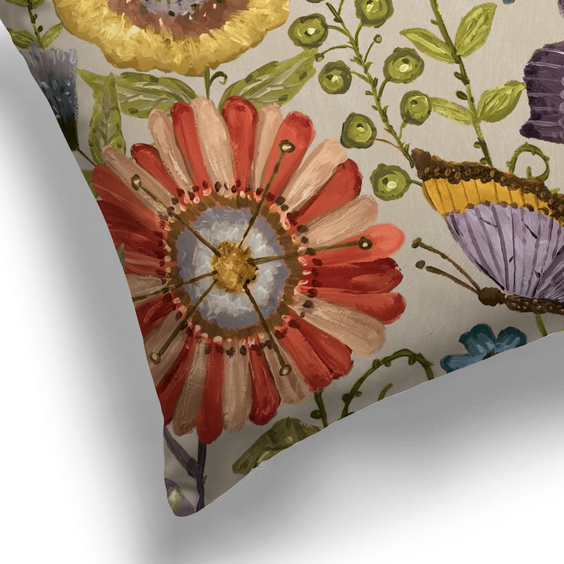 Laural Home Boho Butterfly Garden Indoor Decorative Pillow