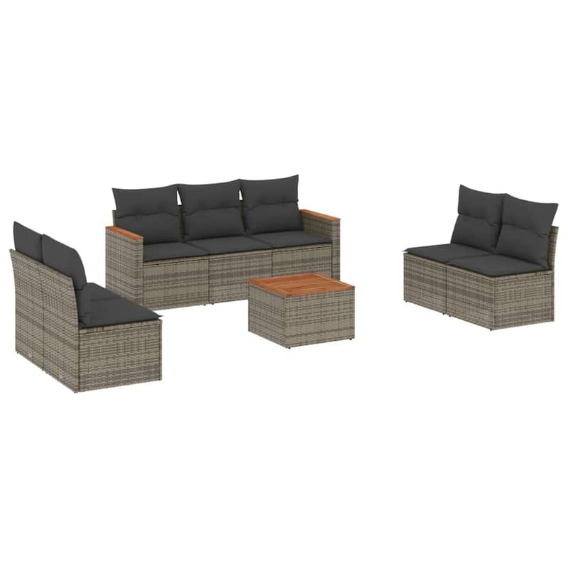 vidaXL Garden Sofa Set Black - 24.4 x 24.2 x 27.2