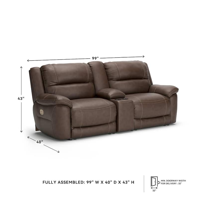 Signature Design by Ashley Dunleith 3-Piece Power Reclining Sectional Loveseat with Console