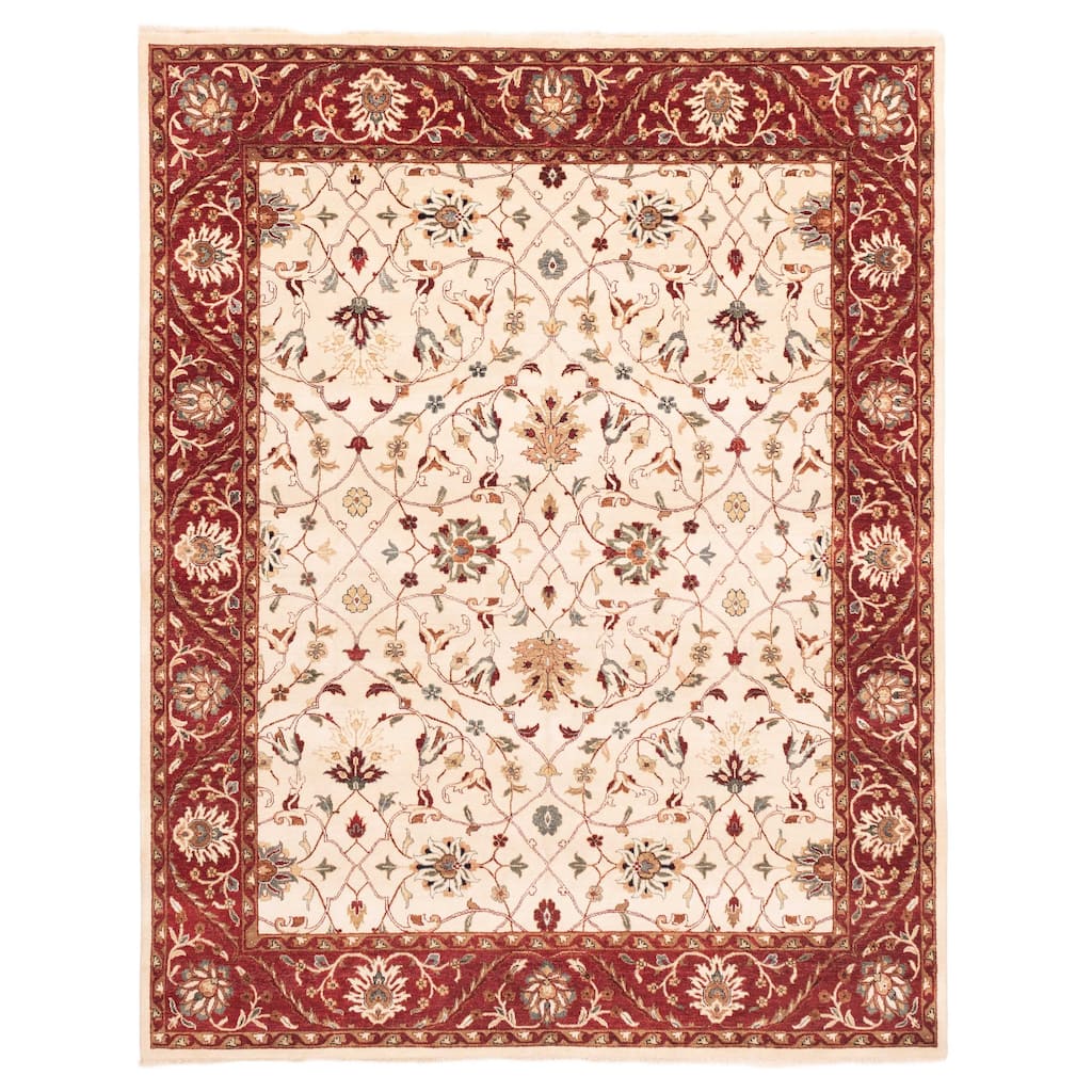 ECARPETGALLERY Hand-knotted Jamshidpour Cream Wool Rug - 7'11 x 9'9