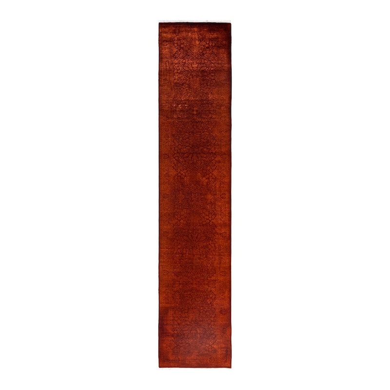 Fine Vibrance One-of-a-Kind Hand-Knotted Runner Rug - Gold, 2' 7" x 12' 4" - 2' 7" x 12' 4"