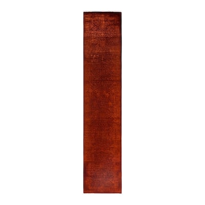 Fine Vibrance One-of-a-Kind Hand-Knotted Runner Rug - Gold, 2' 7" x 12' 4" - 2' 7" x 12' 4"