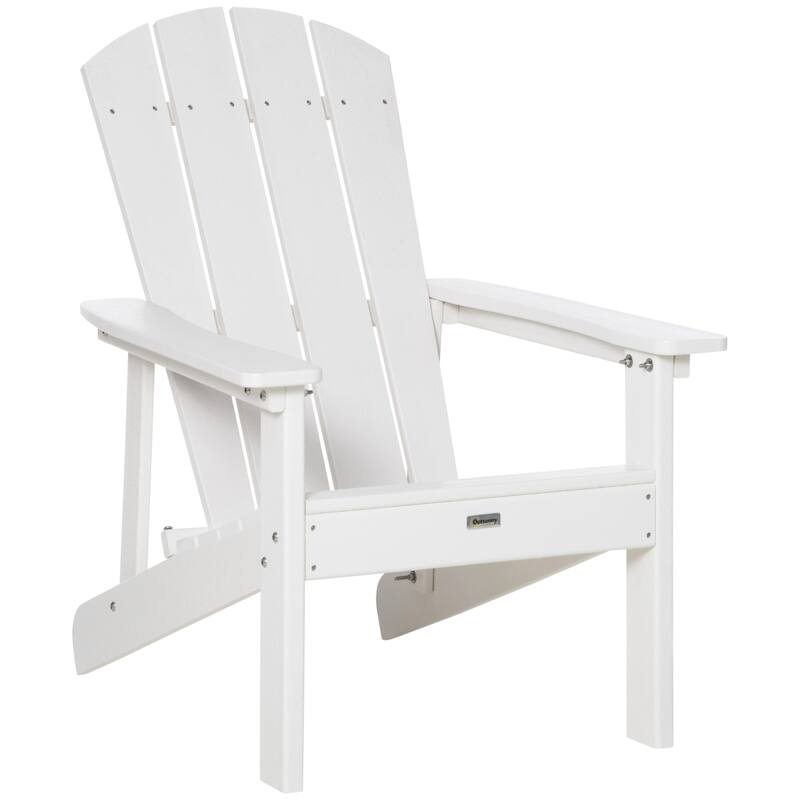 Outsunny Plastic Adirondack Chair, HDPE Fire Pit Chair with High Back for Backyard, Garden