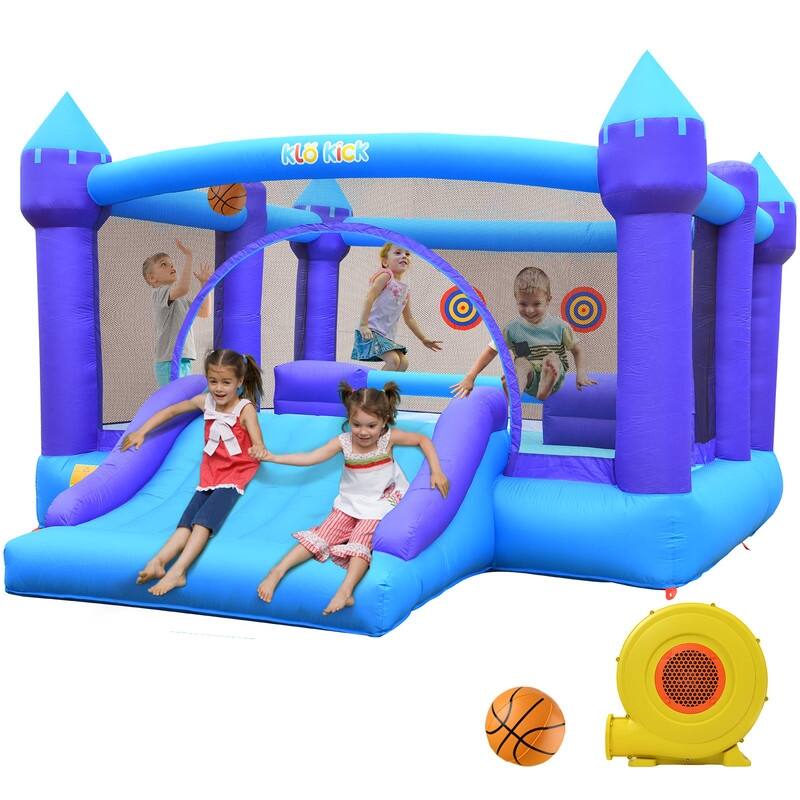 15.3'x 12' Large Bounce House 840D Oxford Inflatable Bouncers for 6 Kids with Blower & Slide - 15.3'x 12'
