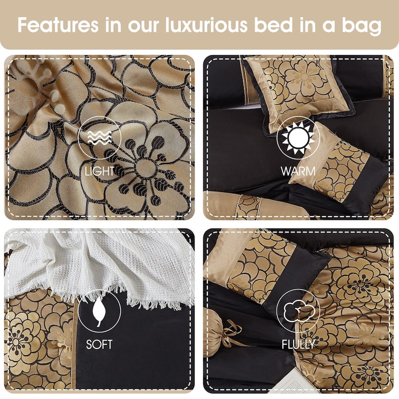 Nanshing Hermonie Floral 7-Piece Bedding Comforter Set