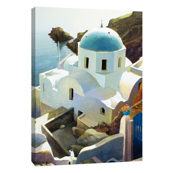 PTM Images 9-105459 PTM Canvas Collection 10" x 8" - "Postmark Santorini" Giclee Buildings and Landmarks Art Print on Canvas