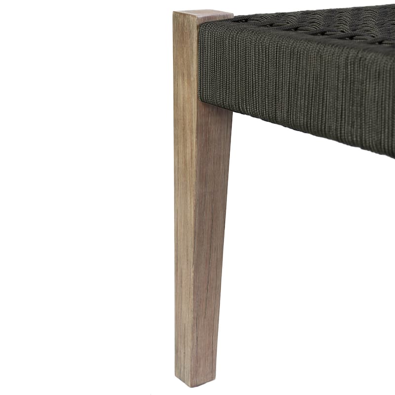 Camino 71" Solid Wood and Rope Indoor Outdoor Dining Bench