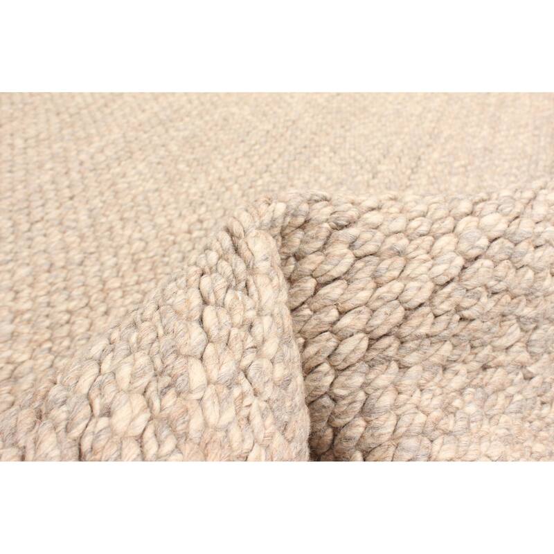 ECARPETGALLERY Braid weave Sienna Tan Wool Rug - 5'4 x 7'2