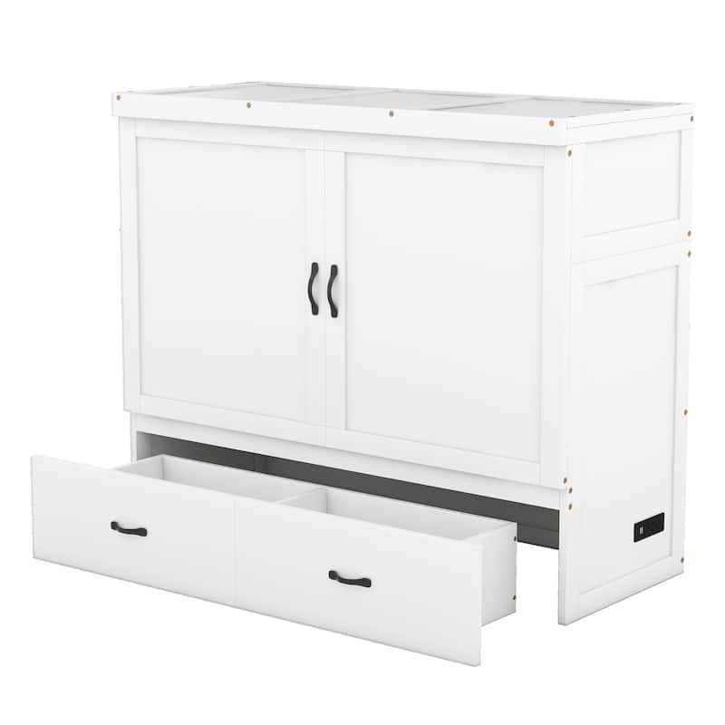 Murphy Bed with USB Port and a Large Drawer Bed Bath & Beyond 38950706