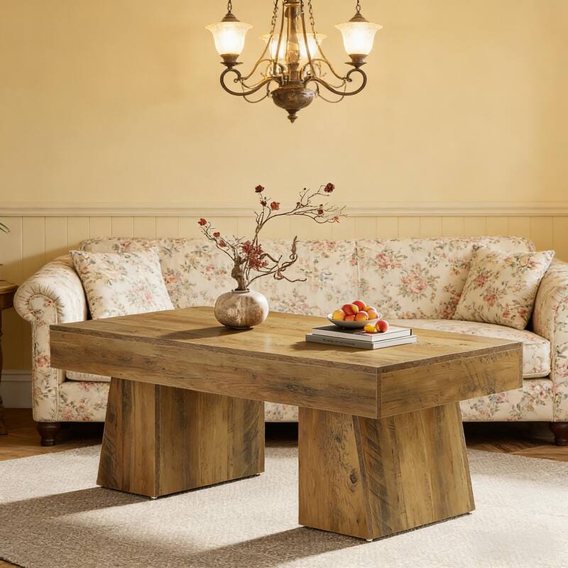 Wooden Dining Table, Rectangular Center Table, Spacious Coffee Table
