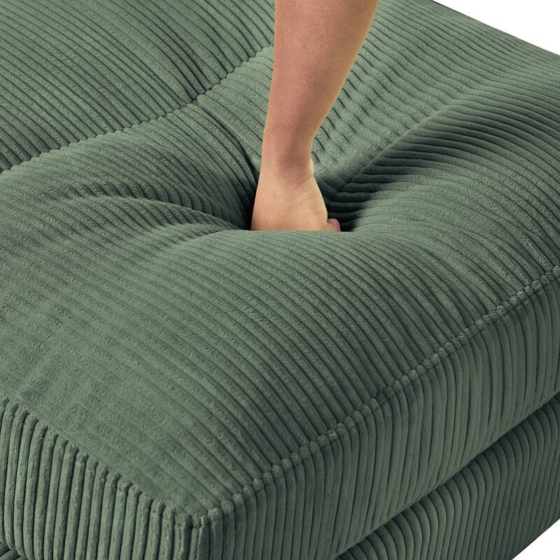 6-Seat Modern Corduroy Modular Sectional Sofa U-Shaped Convertible L-Shaped Design with Ottoman and Pillows