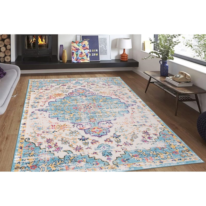 The Curated Nomad Sunset Traditional Vintage Bohemian Rug