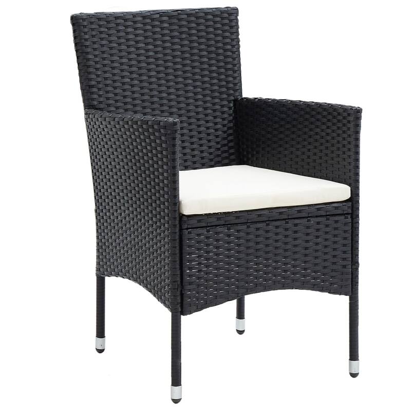 vidaXL Garden Dining Set Black Poly rattan Small Breathable Design - 31.5 x 31.5 x 29.5