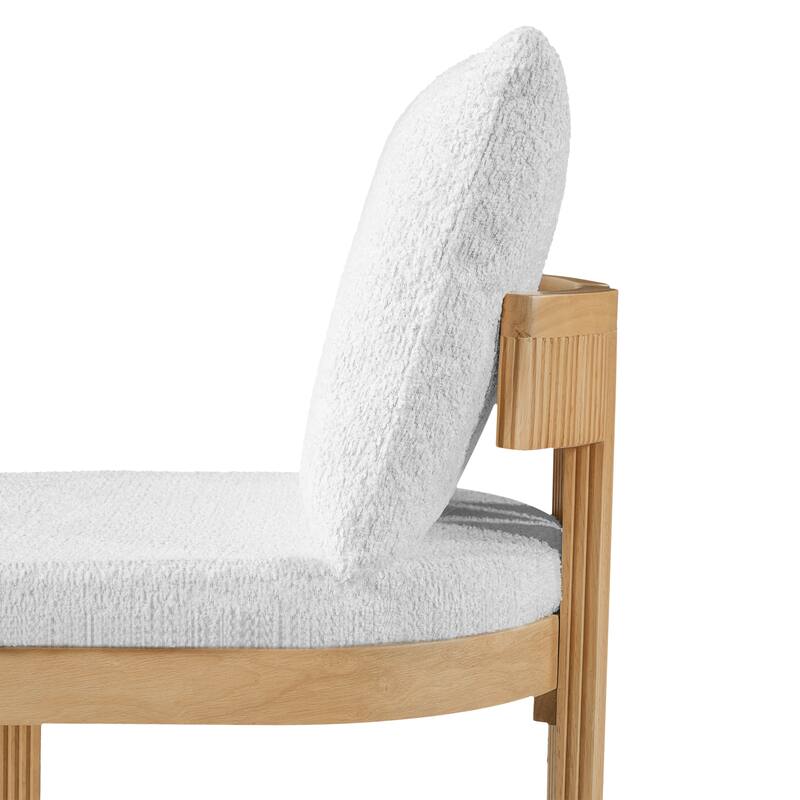 Christopher Knight Home - Modern 20.67" Boucle Upholstered Dining Chairs Set, Ergonomic Contoured Seat & Solid Wood Legs