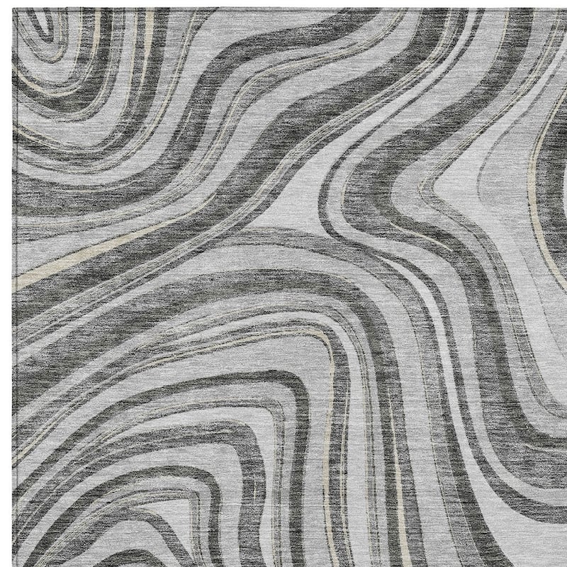 HomeRoots Abstract Transitional Rectangle Outdoor Rug