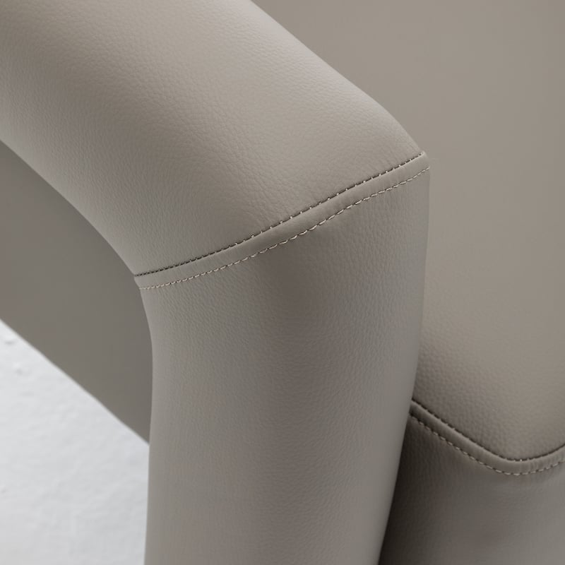 SEYNAR Modern PU Leather Accent Chair with Tubular Multifunctional Legs for Living Room