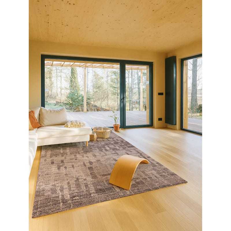 ECARPETGALLERY Hand-knotted Looma Grey Wool Rug - 8'0 x 9'10