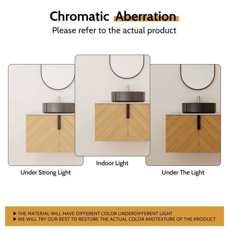 Bathroom Vanity With Sink In 30/36 Inch, Floating Bathroom Vanity With 2 Soft Close Doors