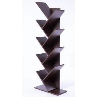 Drake Wooden 9-shelf Tree Magazine CD Storage Book