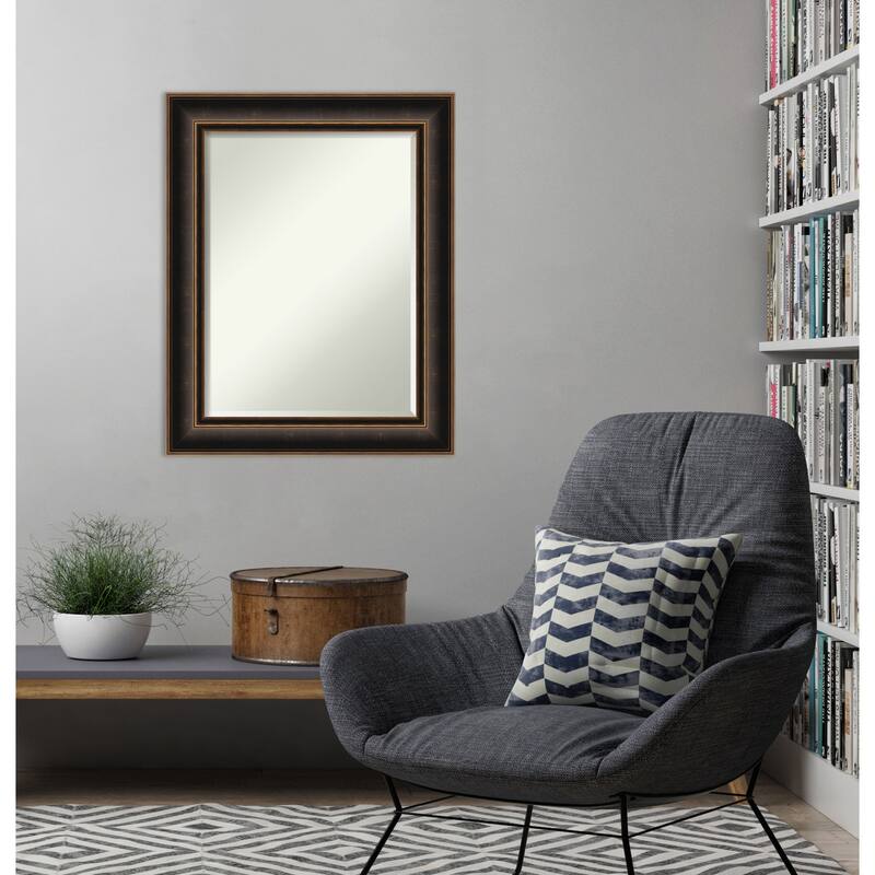 Villa Oil Rubbed Bronze Beveled Wood Framed Wall Mirror - Villa Oil Rubbed Bronze