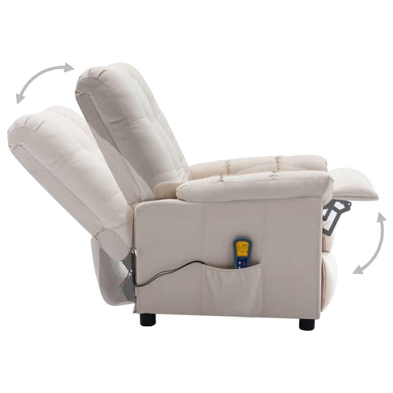 vidaXL Massage Recliner Chair Electric Reclining Chair for Elderly Fabric - 29.1" x 39" x 40.2"