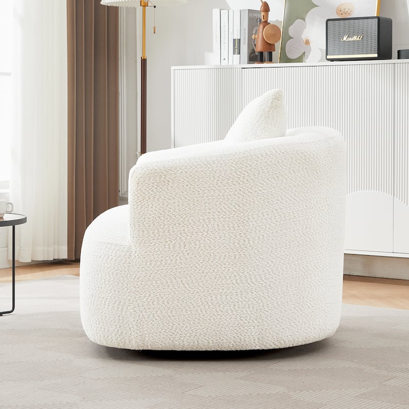 Upholstered 38.2" Accent Swivel Chair Sofa with a Pillow