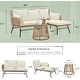 preview thumbnail 43 of 52, EROMMY 3-Piece Patio Conversation Set with Glass Table & 2 Armchairs, Seat Cushions