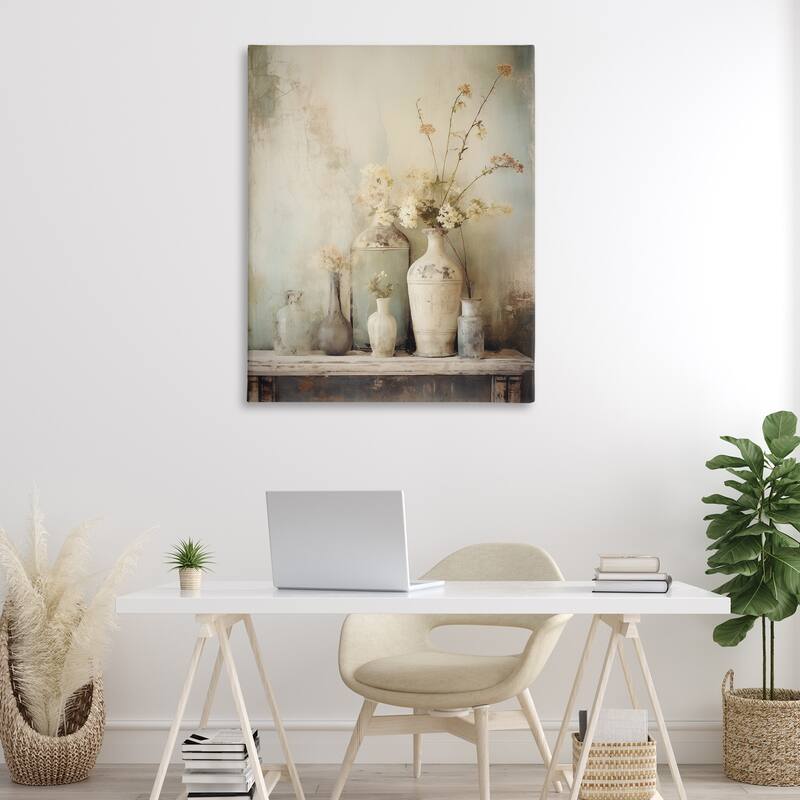 Stupell Faded Floral Beauty Still Life Canvas Wall Art Design By Arlington Prints