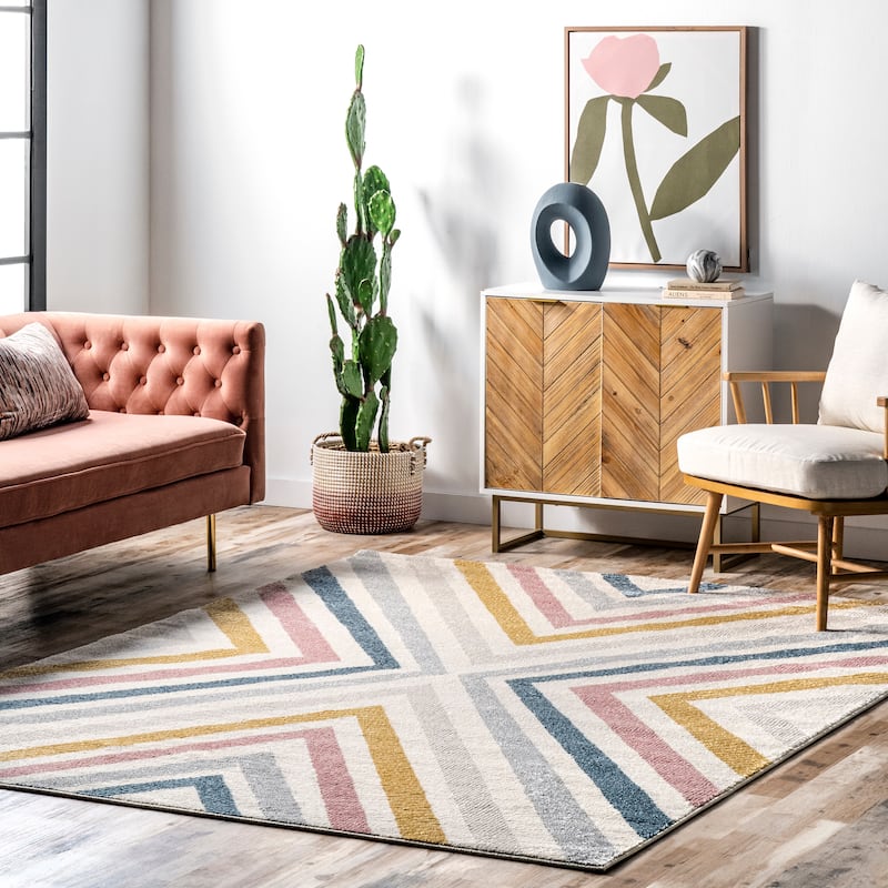 Nuloom Neveah Contemporary Chevron Area Rug - 9' x 12' - Beige