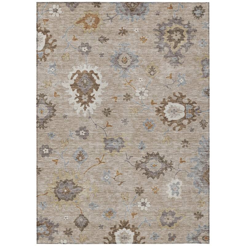 Machine Washable Indoor/ Outdoor Chantille Kashan Traditonal Rug