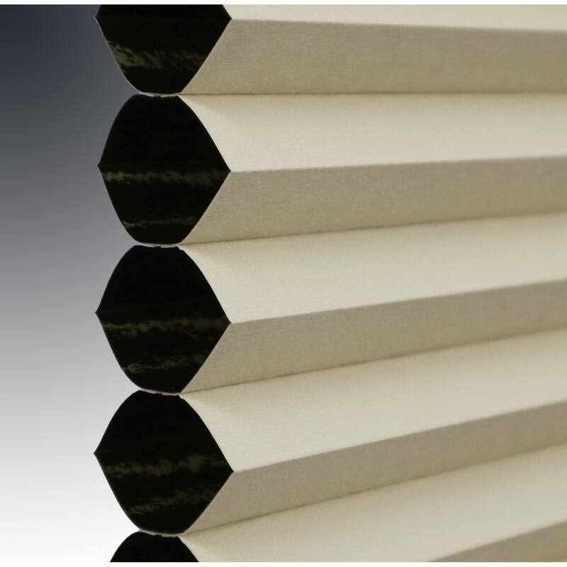 BlindsAvenue Custom 3/4" Pleat, Cordless Cellular Shades, Color Sand, Blackout Fabric